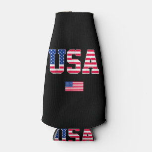Porta-garrafa Camisa do Dia 4 de Julho EUA Patriótica Bandeira A