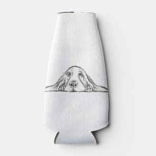 Porta-garrafa cão de caça preto-de-cão branco 