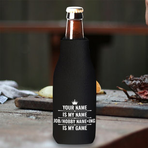 Porta-garrafa Cargo Engraçado Personalizado e Nome do Hobby