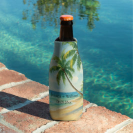 Porta-garrafa Casamento de Verão na Ilha Tropical Beach