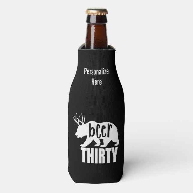 Porta-garrafa Cerveja Trinta Garrafas Koozie | Letra em bloco (Frente da Garrafa)
