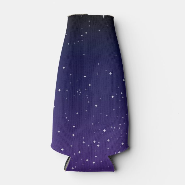 Porta-garrafa Céu Noturno Estrelado Roxo Escuro (Frente)