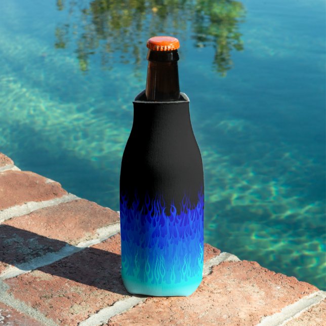 Porta-garrafa Chamas a quente azuis (Piscina in situ)