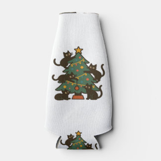 Porta-garrafa Christmas Cats Around The Tree Holiday Classic