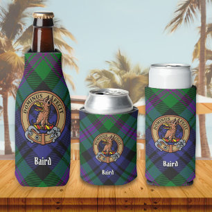 Porta-garrafa Clan Baird Crest sobre Tartan