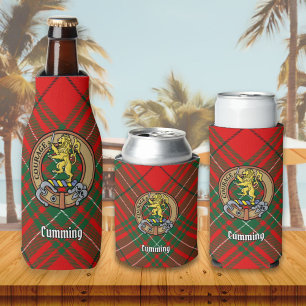 Porta-garrafa Clan Cumming Crest sobre Tartan