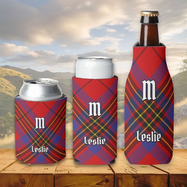 Porta-garrafa Clan Leslie Red Tartan (Criador carregado)