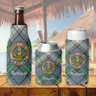 Porta-garrafa Clan MacDowall Crest sobre Tartan