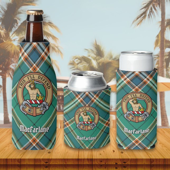 Porta-garrafa Clan MacFarlane Crest sobre a Caça Antiga de Tarta (Criador carregado)