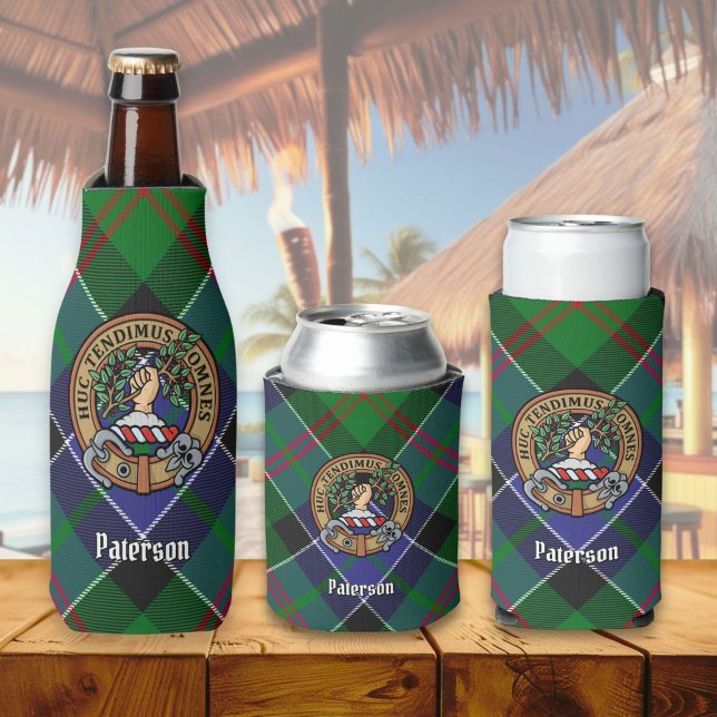 Porta-garrafa Clan Paterson Crest sobre Tartan (Criador carregado)