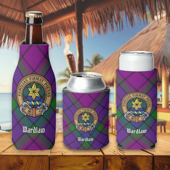 Porta-garrafa Clan Wardlaw Crest sobre Tartan (Criador carregado)