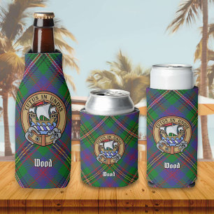 Porta-garrafa Clan Wood Crest sobre Tartan