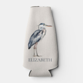 Porta-garrafa Coastal Blue Heron Bird Personalized