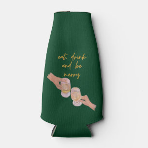 Porta-garrafa Coma, beba e seja Feliz, Feliz, Natal, Retro