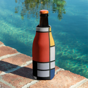 Porta-garrafa Composição de Piet Mondrian Vermelho Amarelo Azul
