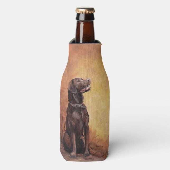 Porta-garrafa Cooler de chocolate Labrador Retriever (Frente da Garrafa)