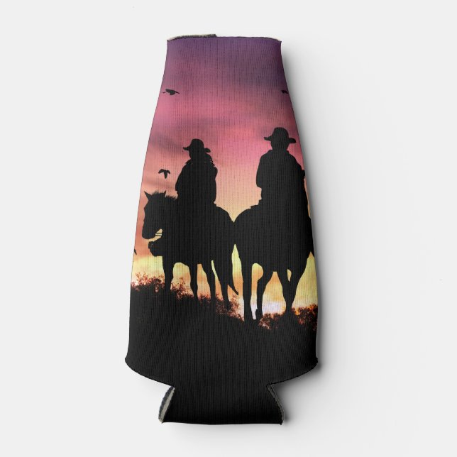 Porta-garrafa Cowgirl e Cowboy Country Romance Ocidental (Frente)