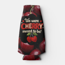 Porta-garrafa Cozy knitted-style typography and adorable cherry