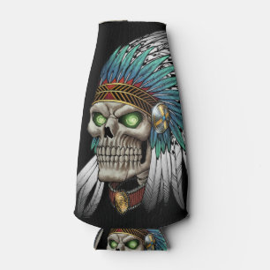 Porta-garrafa Crânio gótico tribal indiano do nativo americano