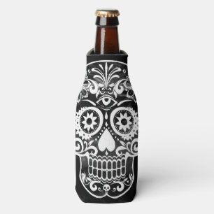 Porta-garrafa Crânio, preto e branco