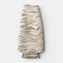 Porta-garrafa Creme Zebra Dourada