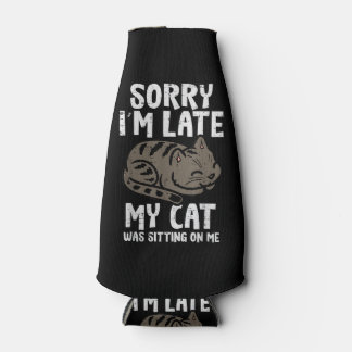 Porta-garrafa Desculpe, Eu Cheguei Atrasado De Gato Sentado Em M