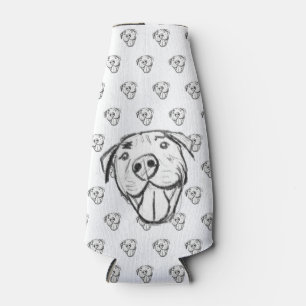 Porta-garrafa desenho pitbull simples amantes de cães preto bran