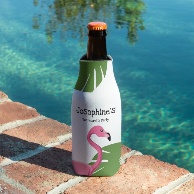 Porta-garrafa Despedida de Solteira Personalizada com Flamingo R (Piscina in situ)