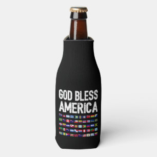 Porta-garrafa Deus Abençoe a América Orgulho Latino Todos os Paí