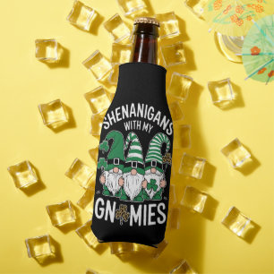 Porta-garrafa Dia de São Patrício Shamrock Sortudo Leopardo Gnom