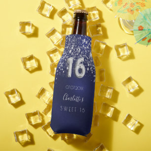 Porta-garrafa Doce 16 marinho azul de cinza prateada nome de poe