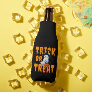 Porta-garrafa doce ou travessura halloween fantasma fofo abóbora