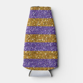 Porta-garrafa Douradas e púrpuras riscas de brilho impressas