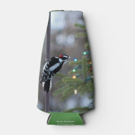 Porta-garrafa Downy Woodpecker e Árvore de Natal