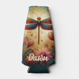 Porta-garrafa Dragonfly Floral Abstrato personalizada