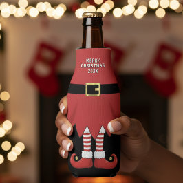 Porta-garrafa Duende de Natal Vermelho das Festas
