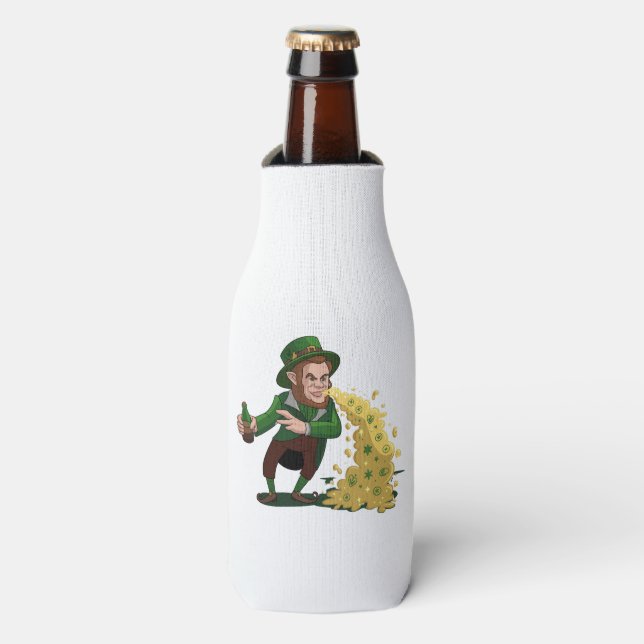 Porta-garrafa Duende Irlandês Jogando Biscoitos da Sorte Engraça (Frente da Garrafa)