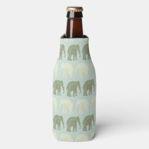 Porta-garrafa Elefante e Mandala em Verde Claro