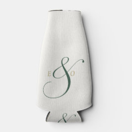 Porta-garrafa Elegantes Monogramas Esmeralda Dourado Iniciales C
