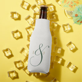 Porta-garrafa Elegantes Monogramas Esmeralda Dourado Iniciales C