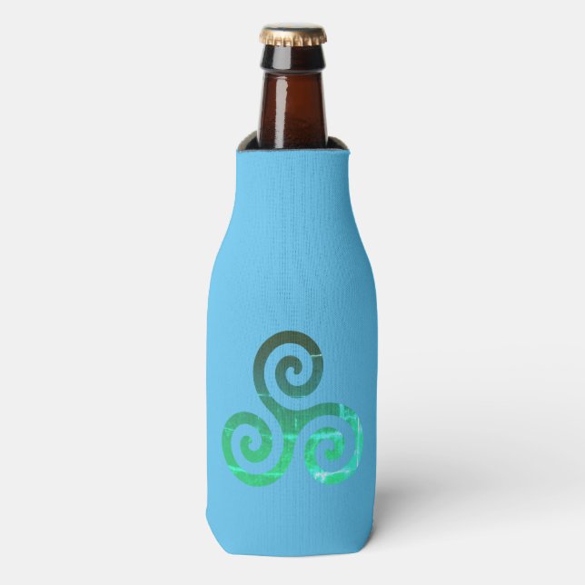 Porta-garrafa Emerald Triskele Símbolo Celta Antigo (Frente da Garrafa)