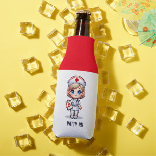 Porta-garrafa Enfermeira de Manga Bonita com Olhos Azuis de Cabe