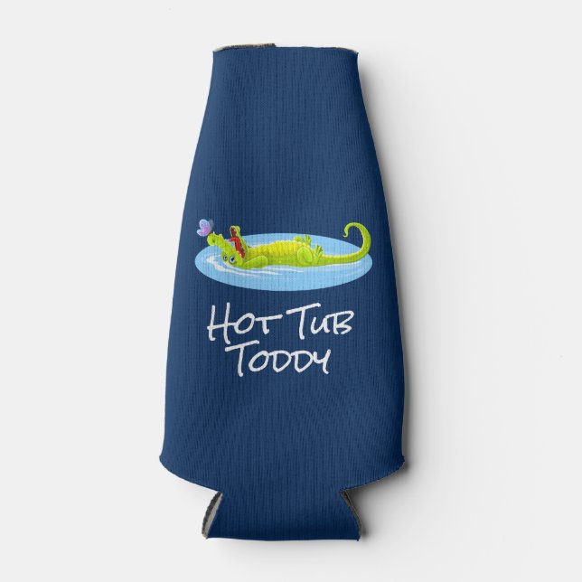 Porta-garrafa Engraçado Alligator Hot Tub Toddy (Frente)