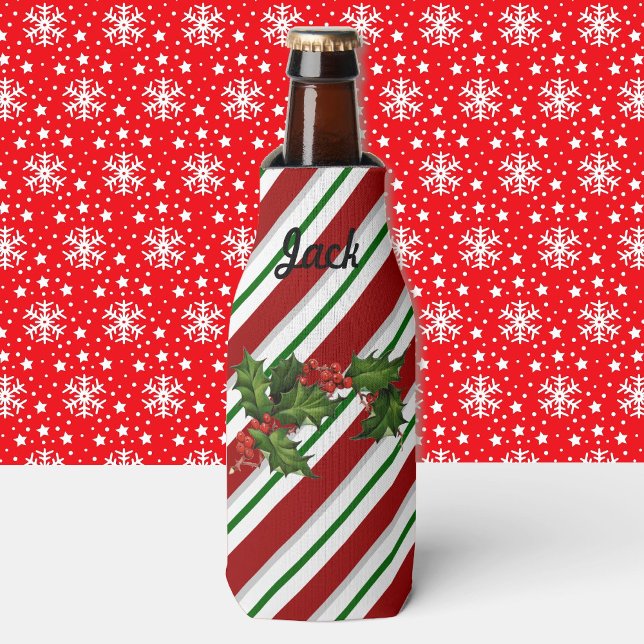 Porta-garrafa Engraçado estoque de Natal Adicione nome à cerveja (Criador carregado)