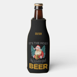 Porta-garrafa Engraçado Natal Maravilhoso para um Nome de Cervej