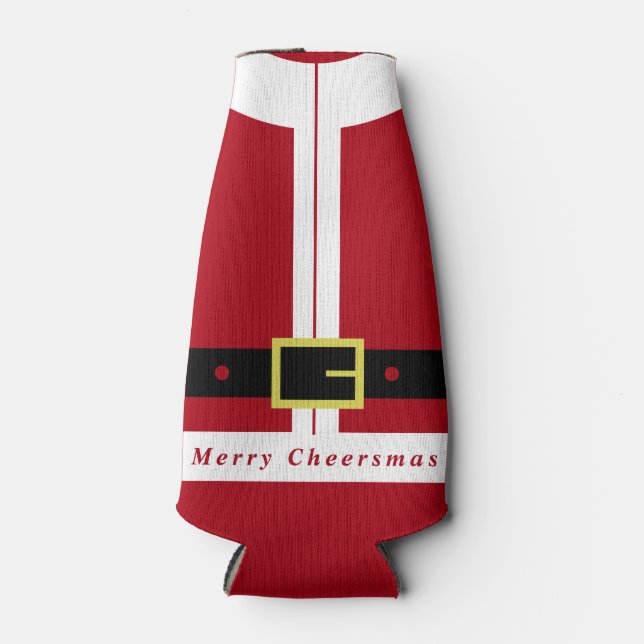 Porta-garrafa Engraçado Santa Claus Fresca de Natal (Frente)