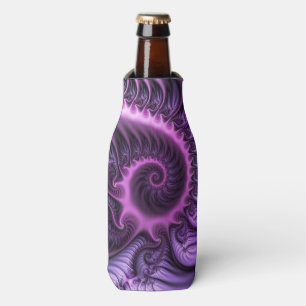 Porta-garrafa Espiral De Arte Fractal, Roxal, Rosa-Legal, vívida