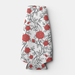 Porta-garrafa esplêndido padrão de rosa vermelha