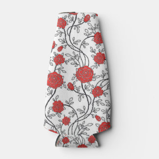 Porta-garrafa esplêndido padrão de rosa vermelha