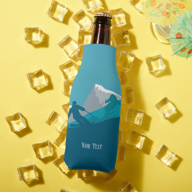 Porta-garrafa Esqui Descida de esquiadores alpinos personalizado (Verão in situ)